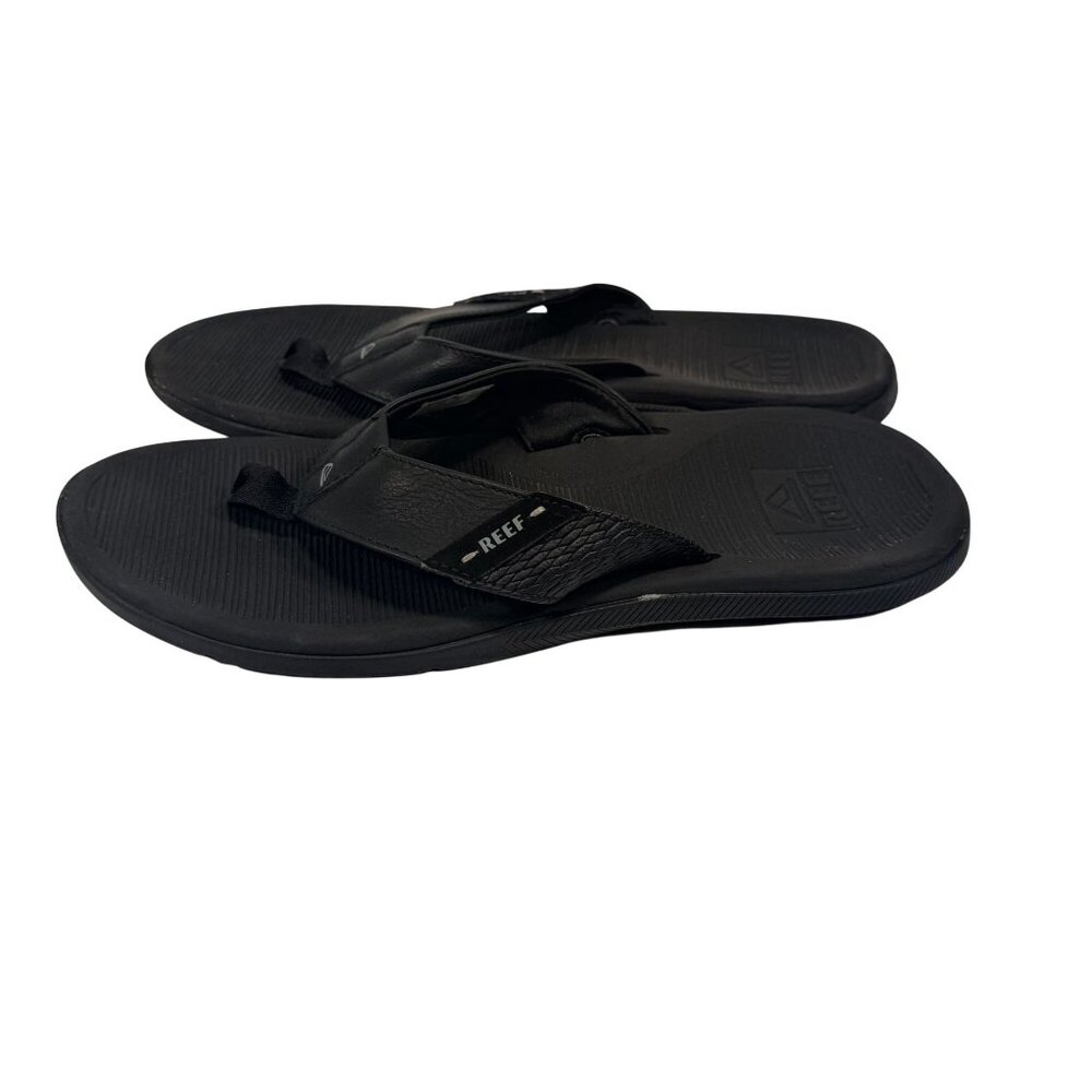 Reef Black Santa Anna Mens Flip Flops Sandals Size 9 Beach Casual Shoes - Picture 7 of 10
